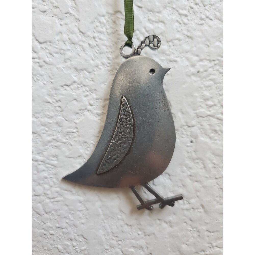 Beehive Kitchenware Company 2007 Quail Bird Ornament Christmas Holiday Pewter 4"